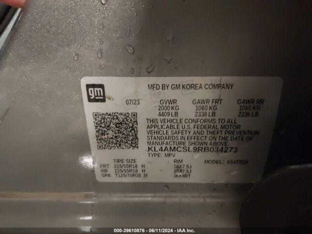 KL4AMCSL9RB034273 Buick Encore Gx Preferred Awd