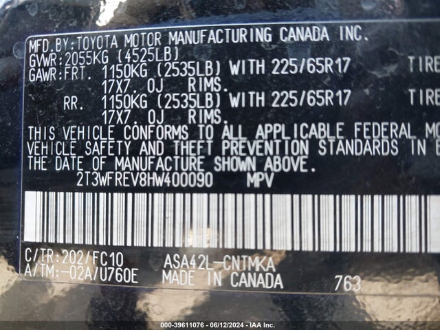 Toyota Rav4 Xle 2017 2T3WFREV8HW400090 Image 9
