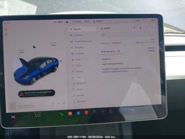 5YJ3E1EA9MF916012 Tesla Model 3 Standard Range Plus Rear-wheel Drive