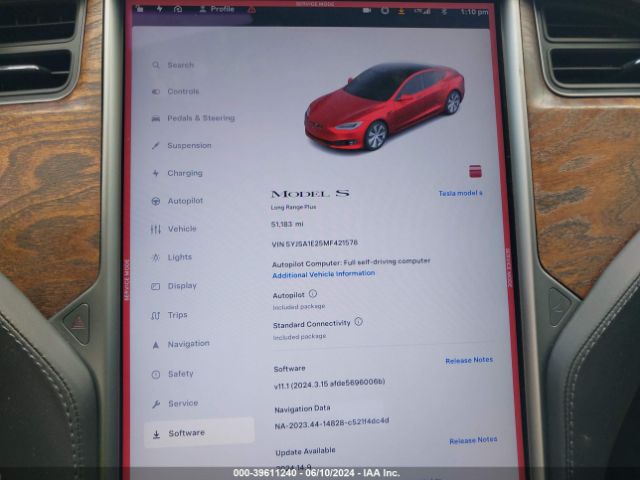 5YJSA1E25MF421578 Tesla Model S Long Range Dual Motor All-wheel Drive/long Range Plus Dual Motor All-wheel Drive
