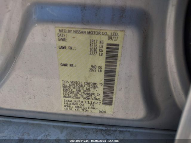 1N4AL3AP7JC111627 Nissan Altima 2.5 Sv