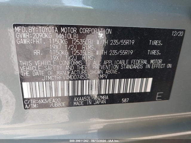 Toyota Rav4 Xle Premium 2021 JTMC1RFV4MD074537 Image 9