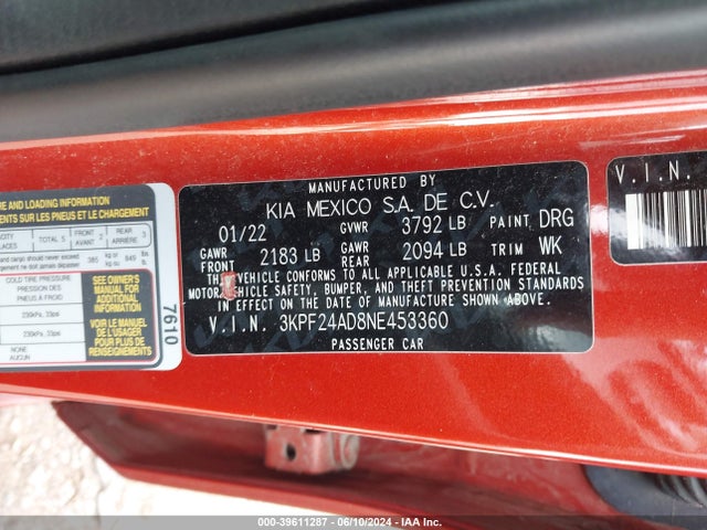 KIA Forte Lxs 2022 3KPF24AD8NE453360 Image 9
