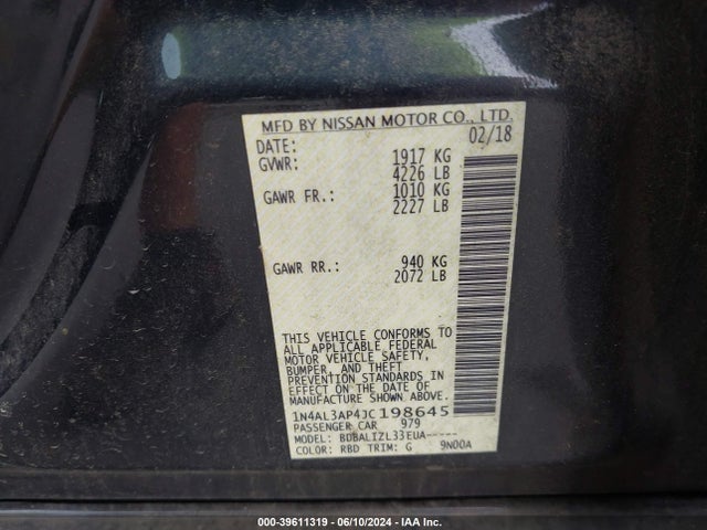 Nissan Altima 2.5 Sv 2018 1N4AL3AP4JC198645 Image 9