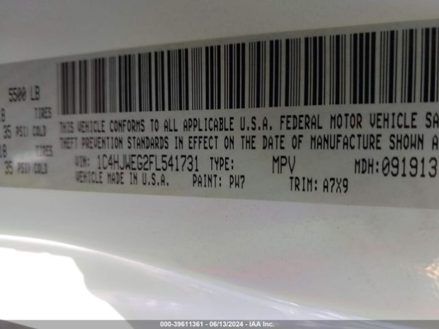 1C4HJWEG2FL541731 Jeep Wrangler Unlimited Sahara