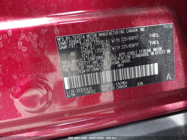 Toyota Rav4 Xle 2021 2T3W1RFV8MW121407 Image 9