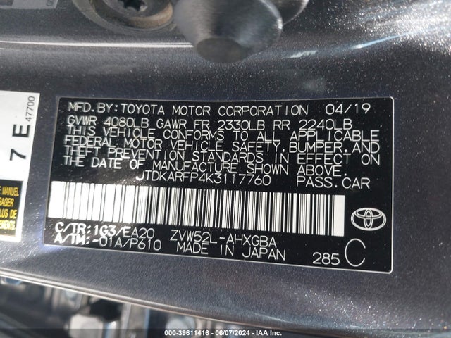Toyota Prius Prime Premium 2019 JTDKARFP4K3117760 Image 9