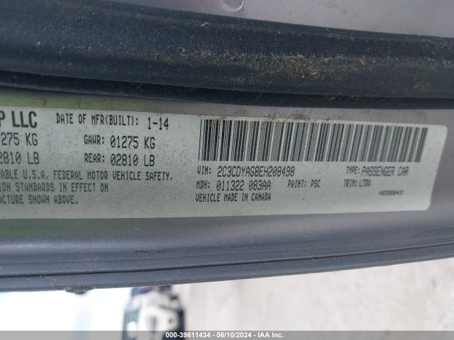 Dodge Challenger Sxt 2014 2C3CDYAG8EH208498 Image 9