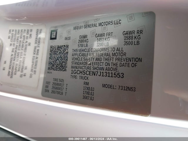 Chevrolet Colorado Lt 2018 1GCHSCEN7J1311553 Image 9