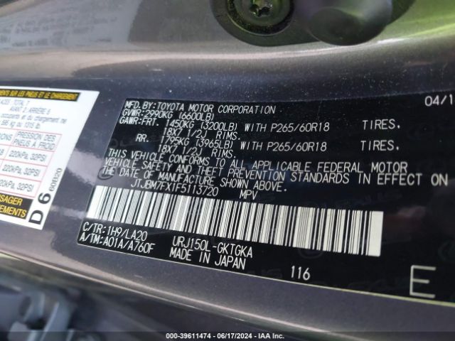 JTJBM7FX1F5113720 Lexus 460