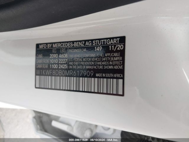 W1KWF8DB0MR617909 Mercedes-Benz C 300 Sedan