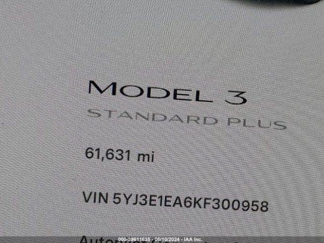 5YJ3E1EA6KF300958 Tesla Model 3 Long Range/mid Range/standard Range/standard Range Plus