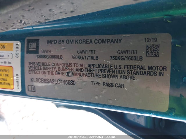 Chevrolet Spark Fwd Ls Automatic 2020 KL8CB6SA2LC446680 Image 9