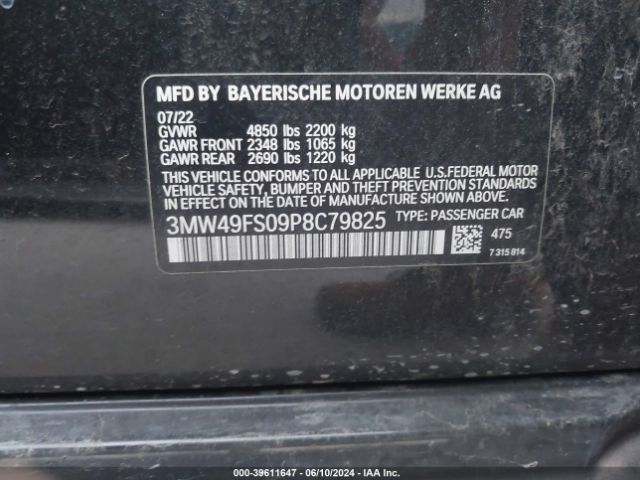 3MW49FS09P8C79825 BMW 3 Series M340i