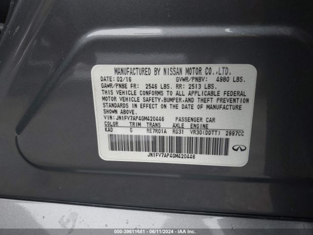 JN1FV7AP4GM420446 Infiniti Q50 3.0t Red Sport 400