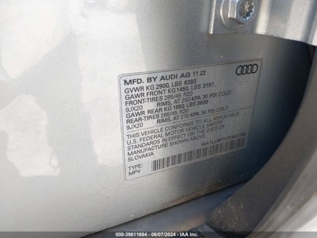 WA1LCBF72PD007730 Audi Q7 Premium Plus 45 Tfsi Quattro Tiptronic