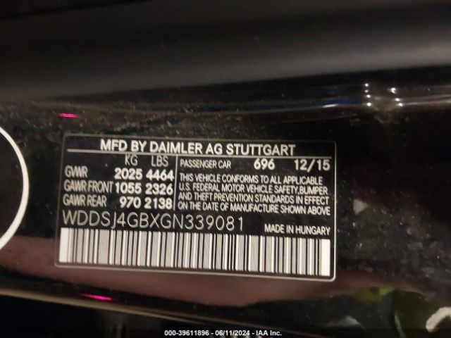 WDDSJ4GBXGN339081 Mercedes-Benz CLA 250 4MATIC