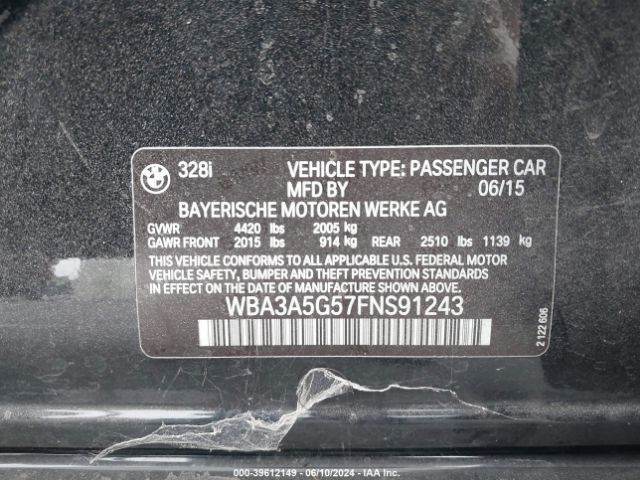 WBA3A5G57FNS91243 BMW 328I