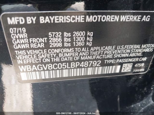 WBAGV8C05LBP48792 BMW M850i Gtan Coupe Xdrive