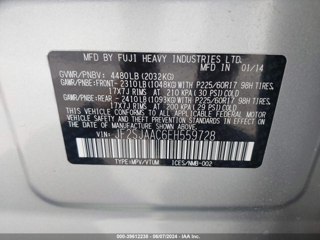 Subaru Forester 2.5i 2014 JF2SJAAC6EH559728 Image 9