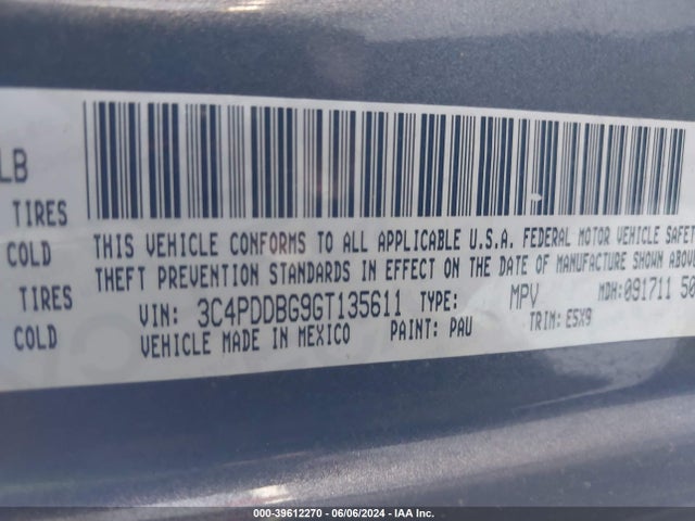 Dodge Journey Sxt 2016 3C4PDDBG9GT135611 Image 9