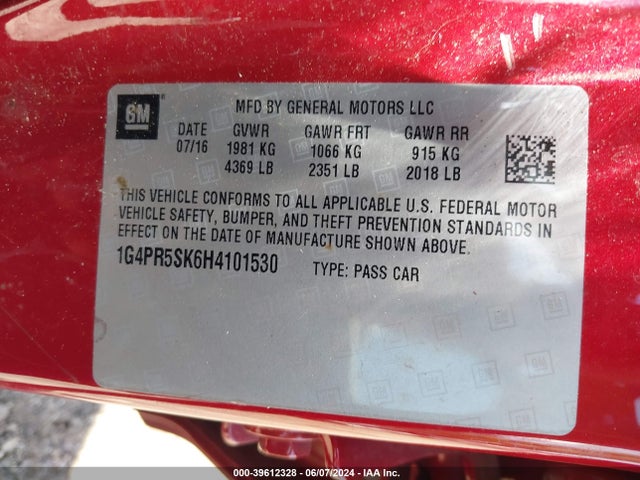 1G4PR5SK6H4101530 Buick Verano Sport Touring