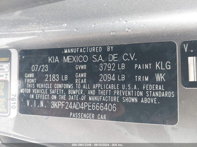 KIA Forte Lxs 2023 3KPF24AD4PE666406 Image 9