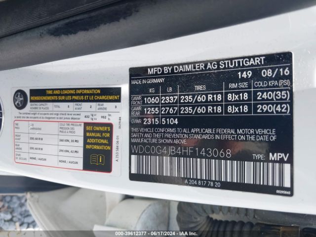 WDC0G4JB4HF143068 Mercedes-Benz GLC 300