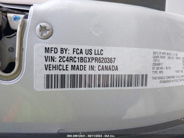 2C4RC1BGXPR620367 Chrysler Pacifica Touring L