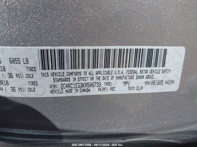 2C4RC1EG3KR506733 Chrysler Pacifica Touring L Plus