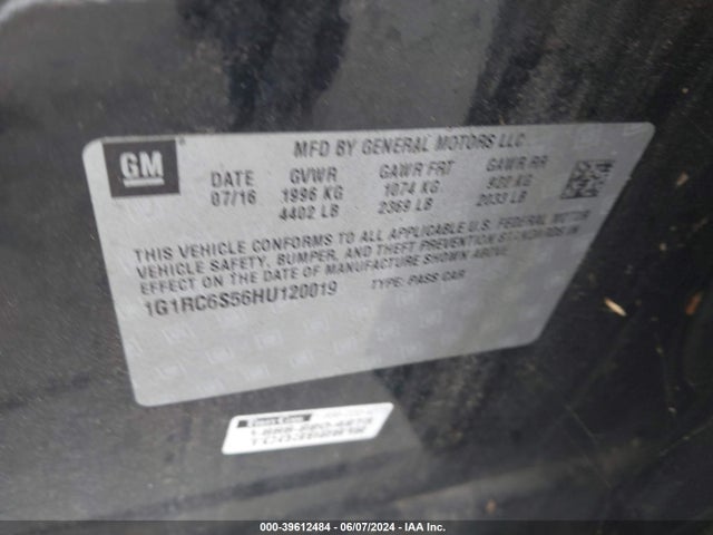 Chevrolet VOLT LT 2017 1G1RC6S56HU120019 Image 9