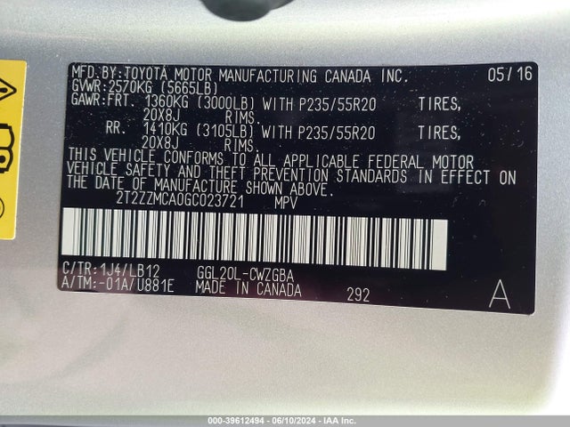 Lexus RX 350 2016 2T2ZZMCA0GC023721 Image 9