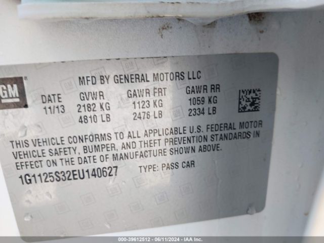 1G1125S32EU140627 Chevrolet Impala 2lt