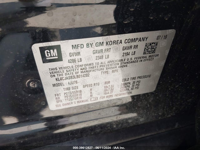 KL4CJASB3LB014282 Buick Encore Fwd Preferred