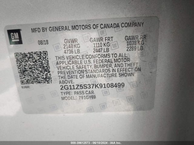 2G11Z5S37K9108499 Chevrolet IMPALA LT