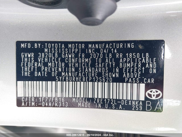 Toyota Corolla Le Plus 2014 5YFBURHE8EP125620 Image 9