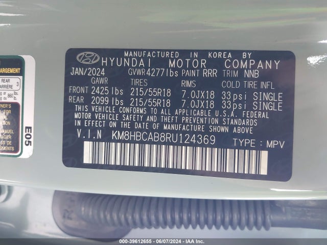Hyundai Kona Sel 2024 KM8HBCAB8RU124369 Image 9