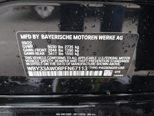 BMW I4 M50 2023 WBY33AW08PFN67113 Image 9
