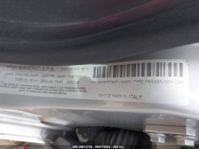 ZAM57RTA2F1130970 Maserati Ghibli S Q4