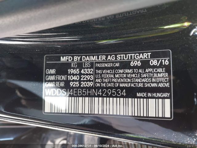 WDDSJ4EB5HN429534 Mercedes-Benz CLA 250