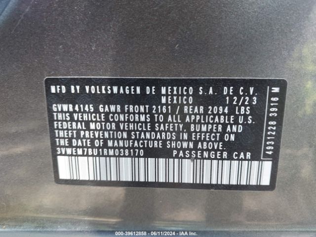 3VWEM7BU1RM038170 Volkswagen Jetta 1.5t Se