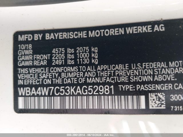 WBA4W7C53KAG52981 BMW 440I