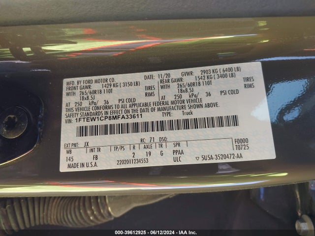 Ford F-150 Xlt 2021 1FTEW1CP8MFA33611 Image 9