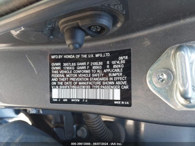 SHHFK7H50JU236193 Honda CIVIC EX