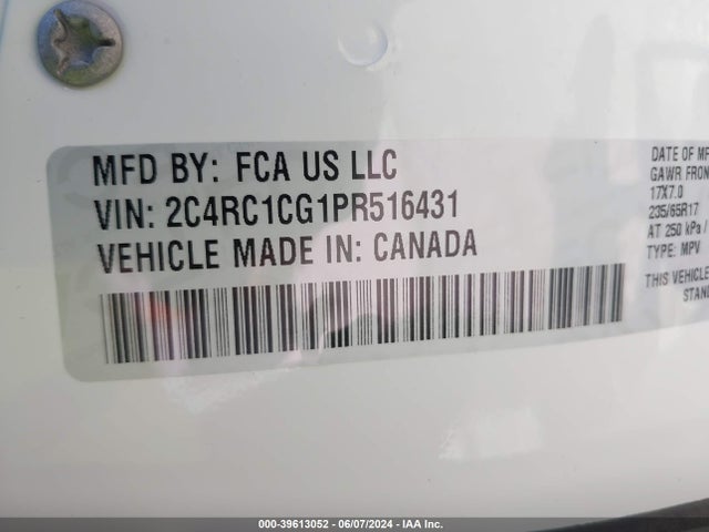 2C4RC1CG1PR516431 Chrysler Voyager Lx