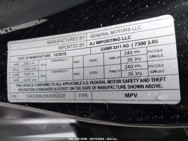 1GKS2BKJ0KR250328 GMC YUKON SLT