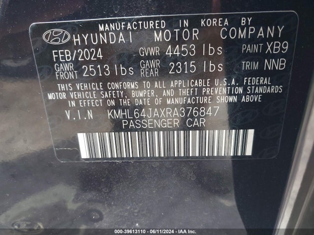 Hyundai SONATA SEL 2024 KMHL64JAXRA376847 Image 9