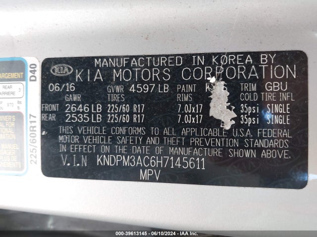 KIA Sportage Lx 2017 KNDPM3AC6H7145611 Image 9