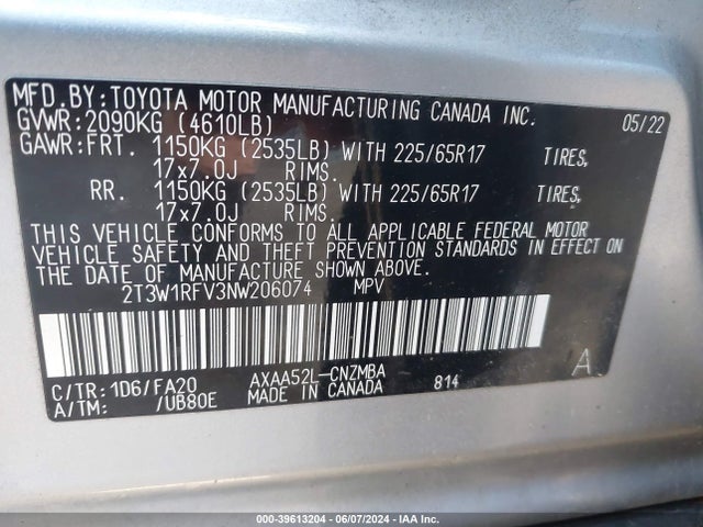 Toyota Rav4 Xle 2022 2T3W1RFV3NW206074 Image 9