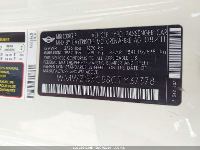 2012 MINI COOPER S CLUBMAN WMWZG3C58CTY37378 Photo 8